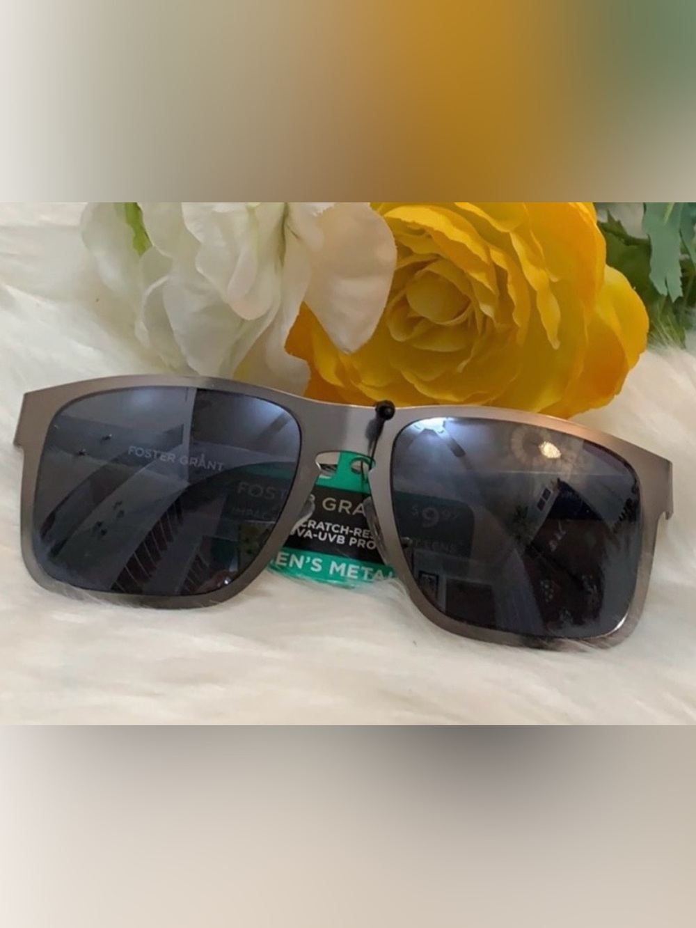 Men’s Silver Framed Sunglasses Smooth Matte Silver Metal Frames & Arms NEW!